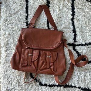 Brown real leather bag✨